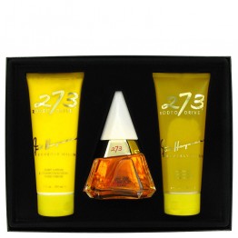 273 by Fred Hayman 4pcs Gift Set - 2.5 oz Eau De Purfum Spray + 6.7 oz Body Lotion + 6.7 oz Shower Gel + Mirror for Women