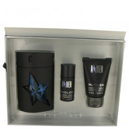 ANGEL by Thierry Mugler Gift Set - 3.4 oz EDT Spray Refillable ( Rubber Bottle) + 1.7 oz Hair & Body Shampoo + .7 oz Deodorant Stick (Alcohol Free) for Men