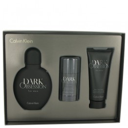 Dark Obsession by Calvin Klein 3pcs Gift Set - 4 oz Eau De Toilette Spray + 2.6 oz Deodorant Stick + 3.4 oz After Shave Balm for Men