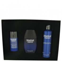 Drakkar Essence by Guy Laroche 3pcs Gift Set - 3.4 oz Eau De Toilette Spray + 6.7 oz Body Spray + 2.6 oz Deodorant Stick for Men