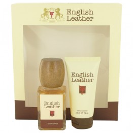 ENGLISH LEATHER by Dana 2pcs Gift Set - 3.4 oz Cologne Splash + 2.5 oz After Shave Balm for Men