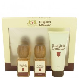 ENGLISH LEATHER by Dana 3pcs Gift Set - 3.4 oz Cologne Splash + 3.4 oz After Shave + 6 oz Body Wash for Men