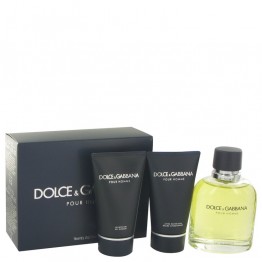 DOLCE & GABBANA by Dolce & Gabbana 3pcs Gift Set - 4.2 Eau De Toilette Spray + 1.7 oz After Shave Balm + 1.7 oz Shower Gel for Men
