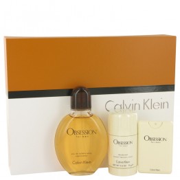 OBSESSION by Calvin Klein 3pcs Gift Set - 4 oz Eau De Toilette Spray + .67 oz Min EDT Spray + 2.6 oz Deodorant Stick for Men