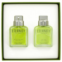 ETERNITY by Calvin Klein 2pcs Gift Set - 3.4 oz Eau De Toilette Spray + 3.4 oz After Shave for Men
