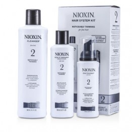 Nioxin System 2 System Kit For Fine & Noticeably Thinning Hair : Cleanser 300ml + Scalp Therapy 150ml + Scalp Treatment 100ml 3pcs