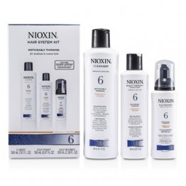 Nioxin System 6 Kit For Medium to Coarse & Normal to Thin-Looking Hair: Cleanser 300ml + Scalp Therapy 150m 3pcs