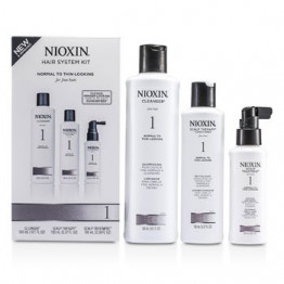 Nioxin System 1 Starter Kit For Fine Hair, Normal to Thin-Looking Hair: Cleanser 300ml + Scalp Therapy Conditioner 150ml + Scalp Treatment 100ml 3pcs