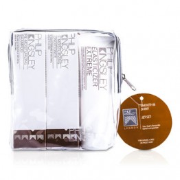 Philip Kingsley Smooth & Shiny Jet Set: Shampoo 75ml + Conditioner 75ml + Elasticizer Extreme 75ml PHI534C 3pcs