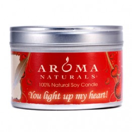 Aroma Naturals 100% Natural Soy Candle - You Light Up My Heart! 6.5oz