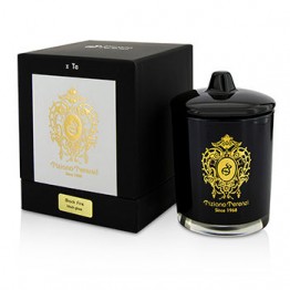 Tiziana Terenzi Glass Candle with Gold Decoration & Wooden Wick - Black Fire (Black Glass) 170g/6oz