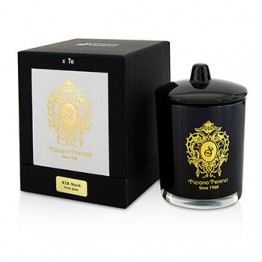 Tiziana Terenzi Glass Candle with Gold Decoration & Wooden Wick - XIX March (Black Glass) 170g/6oz