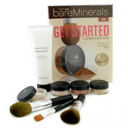 Bare Escentuals 100% Pure BareMinerals Get Started Complexion Kit - Dark (2xFdn Spf15+Tinted Mineral Veil+Face Color+3xBrush+DVD+Brush Shampoo) -