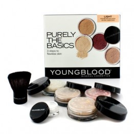 Youngblood Purely The Basics Kit - #Light (2xFoundation, 1xMineral Blush, 1xSetting Powder, 1xBrush, 1xMineral Powder) 6pcs