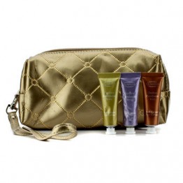 Clarins Soft Cream Eye Color Set: #03 Sage, #05 Lilac, #08 Burnt Orange (With Golden Cosmetic Pouch) 3pcs+1bag