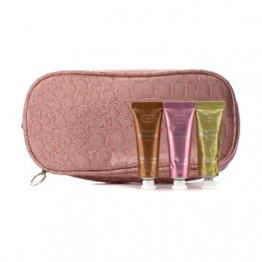 Clarins Soft Cream Eye Color Set: #03 Sage, #07 Sugar Pink, #08 Burnt Orange (With Double Zip Pink Cosmetic Bag) 3pcs+1bag
