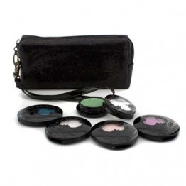 Anna Sui Eye Color Set: 4x Eye Color Accent + 1x Eye Gloss + Black Cosmetic Bag 5pcs+1bag
