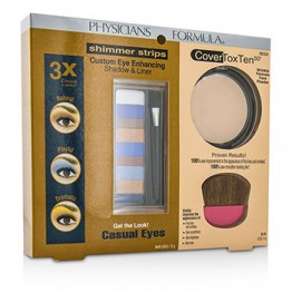 Physicians Formula Makeup Set 8658: 1x Shimmer Strips Eye Enhancing Shadow, 1x CoverToxTen50 Face Powder, 1x Applicator 3pcs