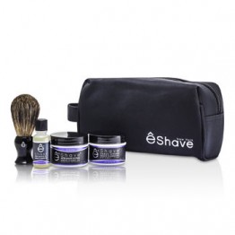 EShave Lavender Start Up Kit: Pre Shave Oil + Shave Cream + After Shave Soother + Brush + Bag 4pcs+1bag