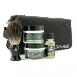 EShave White Tea Start Up Kit: Pre Shave Oil + Shave Cream + After Shave Cream + Brush + Bag 4pcs+1bag