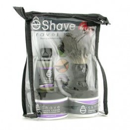 EShave Lavender Travel Kit: Pre Shave Oil + Shave Cream + After Shave Soother + Brush + TSA Bag 4pcs+1bag