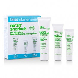 Bliss No 'Zit' Sherlock Complete Acne System: Purifying Cleanser + Moisturizer + Serum 3pcs