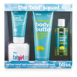 Bliss The Bod Squad Set: Body Butter 200ml + Soapy Suds 120ml + Fat Girl Slim 170.5g + Hand Cream 75ml 4pcs