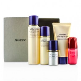 Shiseido Vital-Perfection Set: Cleansing Foam 50ml + Softener 75ml +  Emulsion 30ml + Ultimune Concentrate 10ml + Serum 10ml 5pcs