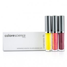 Colorescience Lip Restoration System Set: Lip Exfoliator 3.5ml + Lip Serum #Pink 3.5ml + Lip Polish #Rose 3.5ml 250ml/8.3oz
