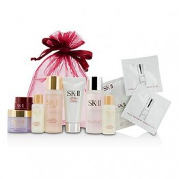 SK II Travel Set: Cleanser 20g + Clear Lotion 30ml + Essence 30ml + Essence 10ml + Serum 10ml + Cream 15g + Eye Cream 2.5g 7pcs