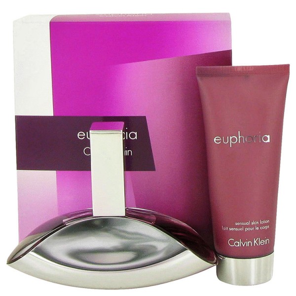 Euphoria by Calvin Klein Eau De Parfum for Women Gift Set - 100ml EDP Spray + 100ml Body Lotion